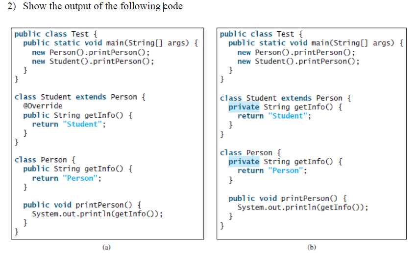 4 Show The Output Of Following Program 1 Public Class Test A Wnpi 2 3 4 Public Static Void Main String Args A 2