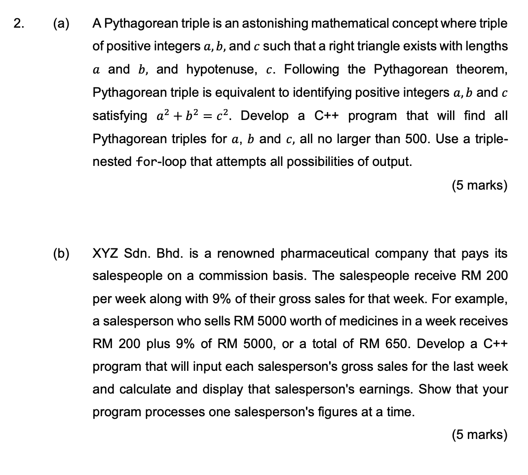 2 A A Pythagorean Triple Is An Astonishing Mathematical Concept Where Triple Of Positive Integers A B And C Such Th 1