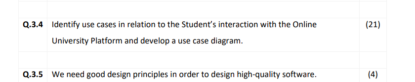 Q 3 4 Identify Use Cases In Relation To The Student S Interaction With The Online University Platform And Develop A Use 1