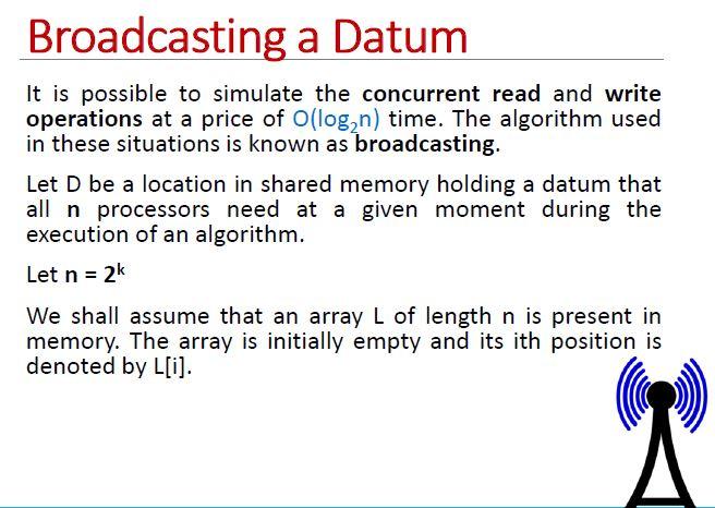 Parallel Computing Question Need Good Explanation On Broadcasting A Datum With Explaining The Given Example And Proper 1
