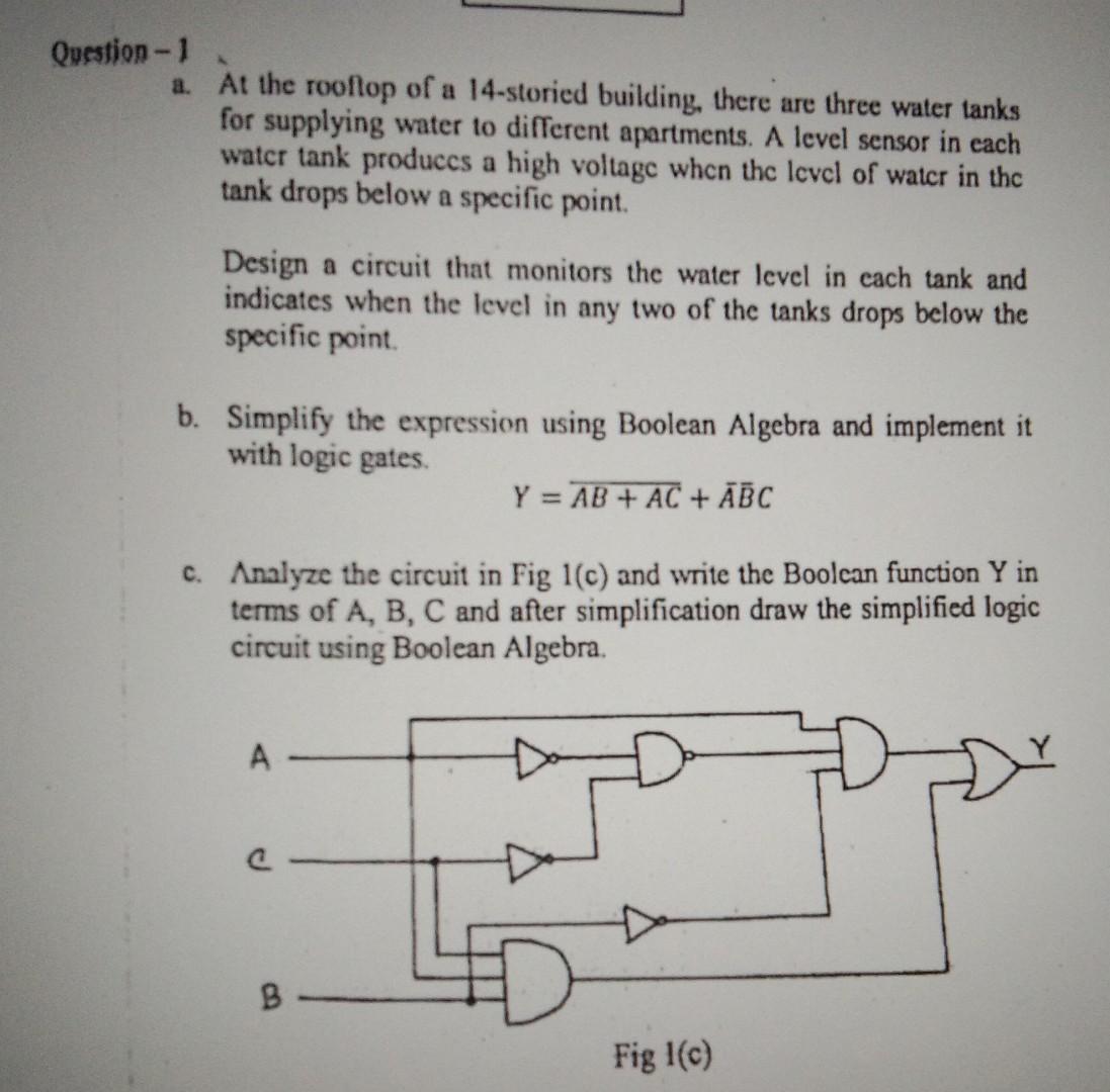 Question 1 A At The Rooftop Of A 14 Storied Building There Are Three Water Tanks For Supplying Water To Different Apar 1