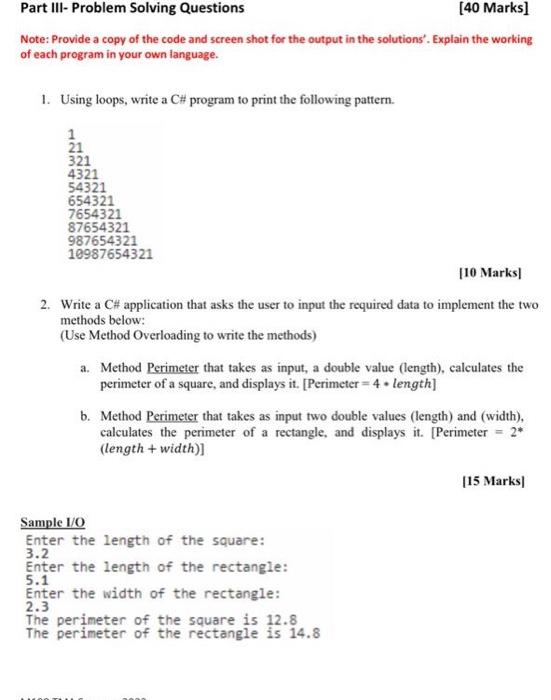 Part I Theoretical Questions 4 Marks Each 20 Marks 1 Define Net Framework Class Library List Any Three Namespace 4