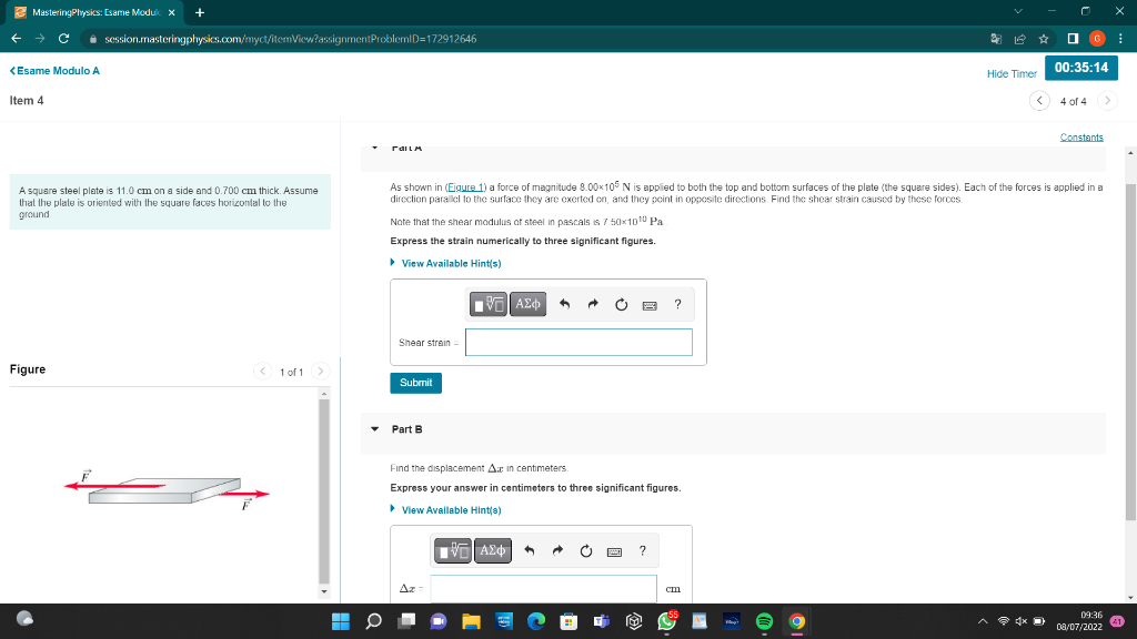 Masteringphysics Esame Modulo X C Session Masteringphysics Com Myct Itemview Assignment Problemid 172912646 Es 1
