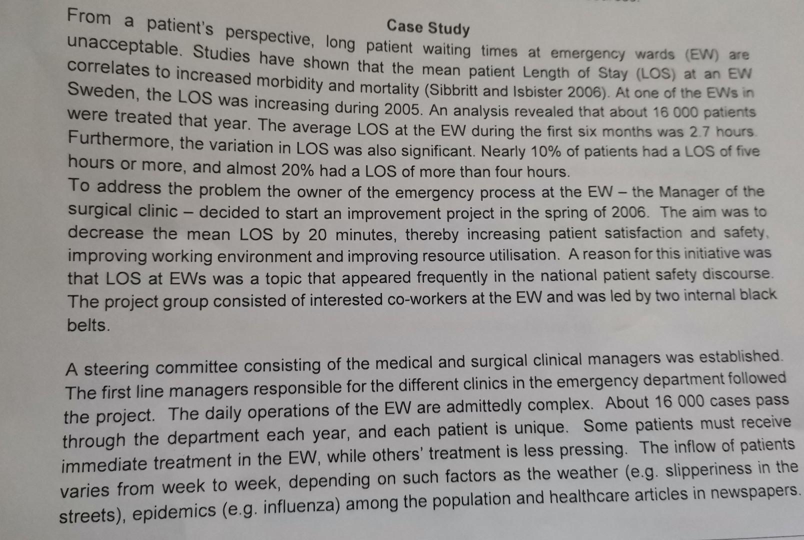 The Ew Is Also Heavily Dependent On A Well Functioning Collaboration With Other Units Primarily The X Ray Department A 2