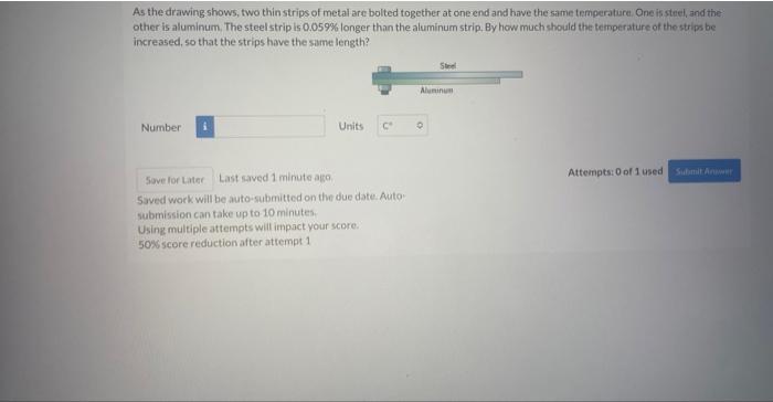 As The Drawing Shows Two Thin Strips Of Metal Are Bolted Together At One End And Have The Same Temperature One Is Stee 1