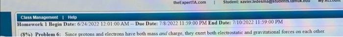 Theexpertta Com 1 Student Xavier Ledesma Students Tamuk Edu Class Management Help Homework 1 Begin Date 6 24 2022 12 1