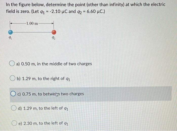 In The Figure Below Determine The Point Other Than Infinity At Which The Electric Field Is Zero Let 9 2 10 Uc A 1