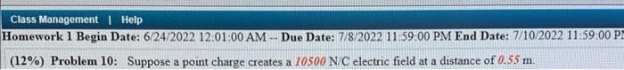 Class Management Help Homework 1 Begin Date 6 24 2022 12 01 00 Am Due Date 7 8 2022 11 59 00 Pm End Date 7 10 202 1