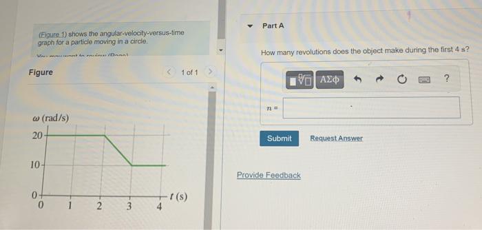 Figure 1 Shows The Graph For A Particle Moving In A Circle Mas Ma Figure W Rad S 20 10 Angular Velocity Versus Ti 1