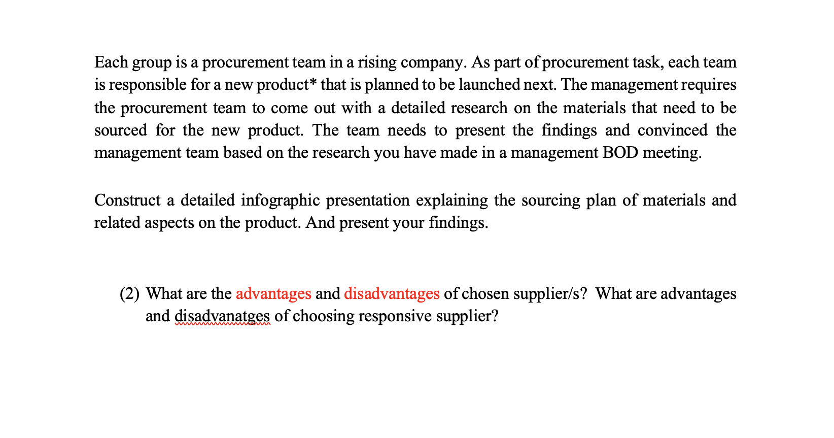 Each Group Is A Procurement Team In A Rising Company As Part Of Procurement Task Each Team Is Responsible For A New Pr 1