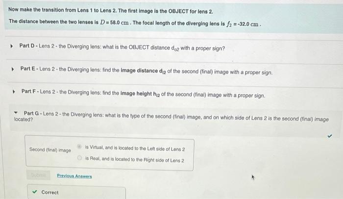 Learning Goal Two Lenses In Combination You Will Solve The Problem Step By Step To Find The Final Image Pay Attentio 3