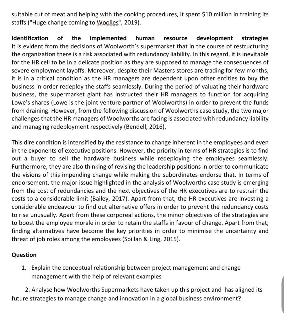 Introduction The Current Woolworths Case Study Illustrates That The Organizations Often Undergo Significant Changes In O 3