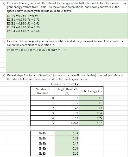 I Need Help With The Second Part At The Bottom Investigation B Energy Loss Due To Air Resistance 3