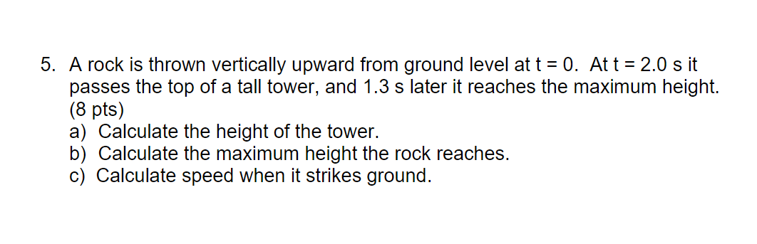 Solve Using Kinematic Equations 1