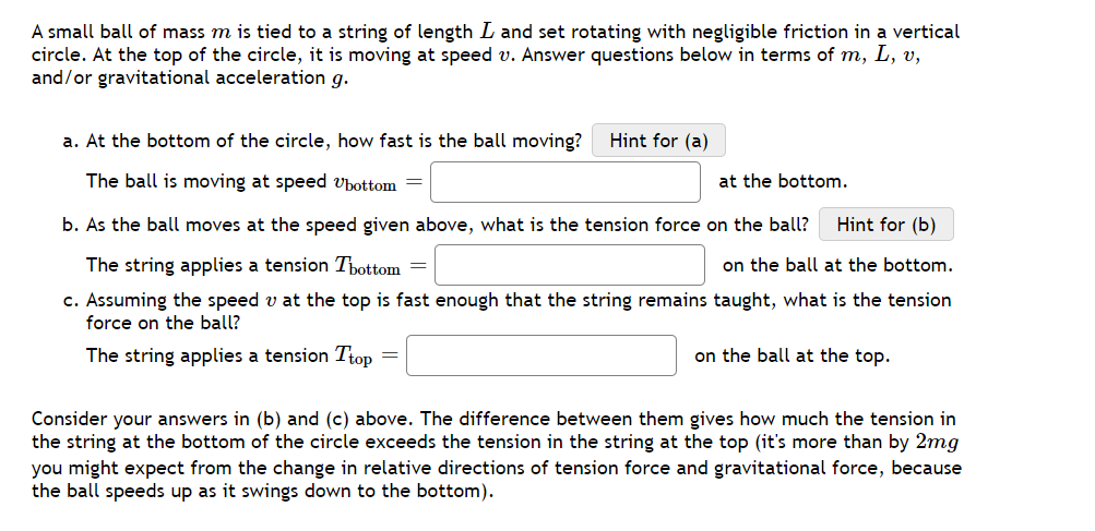 A Small Ball Of Mass M Is Tied To A String Of Length I And Set Rotating With Negligible Friction In A Vertical Circle A 1