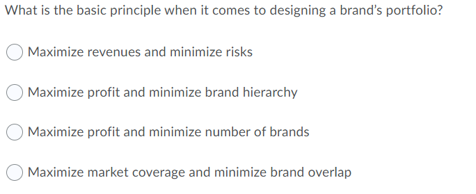 What Is The Basic Principle When It Comes To Designing A Brand S Portfolio Maximize Revenues And Minimize Risks Maximiz 1