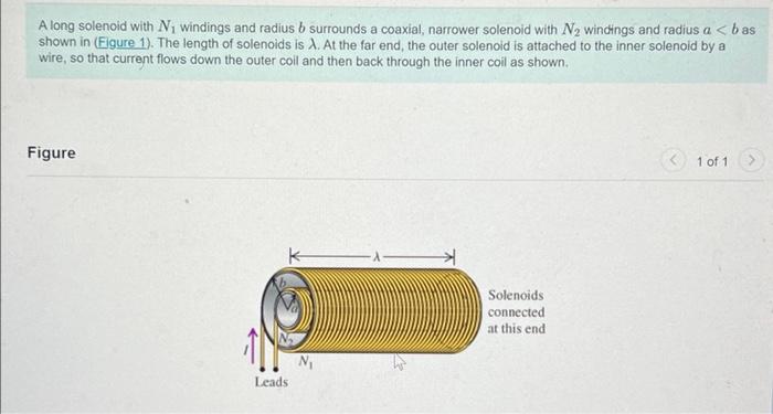A Long Solenoid With N Windings And Radius B Surrounds A Coaxial Narrower Solenoid With N Windings And Radius A B A 1