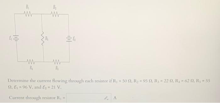 R W W R B R W Ww R Ilit Determine The Current Flowing Through Each Resistor If R 50 2 R 95 Ft Ry 22 12 1