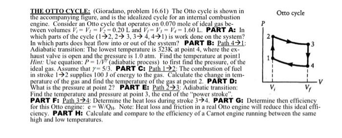 The Otto Cycle Gioradano Problem 16 61 The Otto Cycle Is Shown In The Accompanying Figure And Is The Idealized Cycl 1