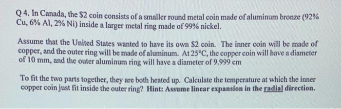 Assume That The United States Wanted To Have Its Own 2 Coin The Inner Coin Will Be Made Of Copper And The Outer Ring 1