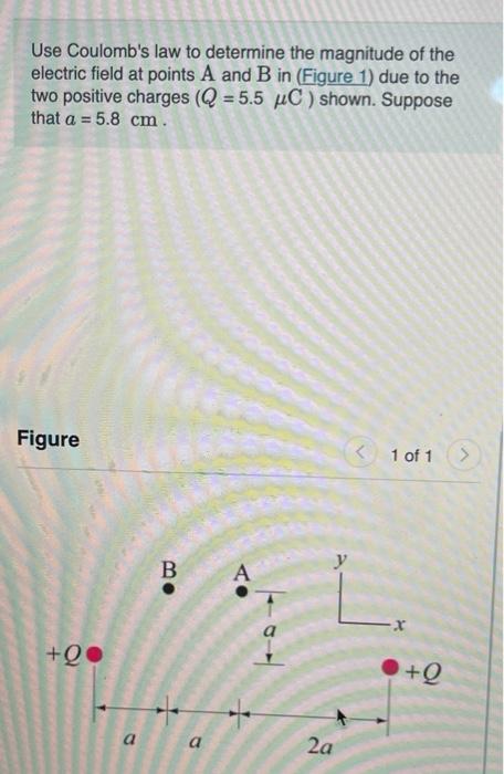 Use Coulomb S Law To Determine The Magnitude Of The Electric Field At Points A And B In Figure 1 Due To The Two Positi 1
