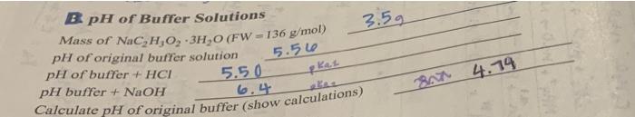 Calculate Ph Of Buffer Hcl Show Calculations Diph Pka 105 0 Ph 4 75 10 Ph 4 74 109 1ml Of Le 0 Mhci 0 2