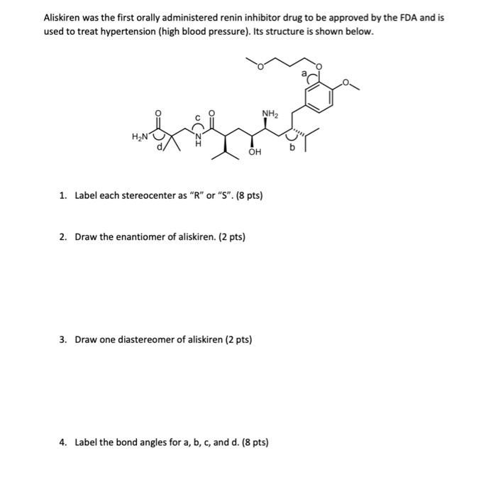 Aliskiren Was The First Orally Administered Renin Inhibitor Drug To Be Approved By The Fda And Is Used To Treat Hyperten 1