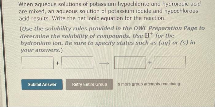 Be Sure To Specify States Such As Aq Or S If A Box Is Not Needed Leave It Blank When Aqueous Solutions Of Aluminum 2