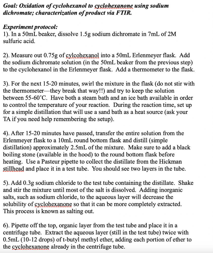 I Followed The Following Lab Procedure And Produced The Following Ftir Spectrum Can You Please Analyze The Spectrum For 1