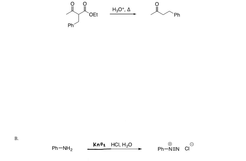 B Fle Oet Ph Ph Nh2 H3o A Kn0 Hci H O Iph Ph O Ph Nen Ci 1