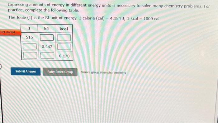 Expressing Amounts Of Energy In Different Energy Units Is Necessary To Solve Many Chemistry Problems For Practice Comp 1