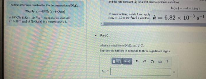 Problem 14 44 Enhanced With Feedback The First Order Rate Constant For The Decomposition Of N Os 2n Os G 4no G O 2