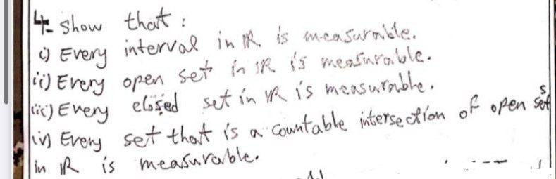 14 Show That U Every Interval In R Is M Consumible 6 Every Open Set In Ir Is Measurable Elosed Set In Vr Is Measur 1