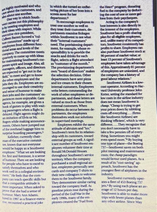 Case 13 Southwest Airlines How Herb Kelleher Led The Way The The U S Airline Industry Experienced Problems In The Earl 2