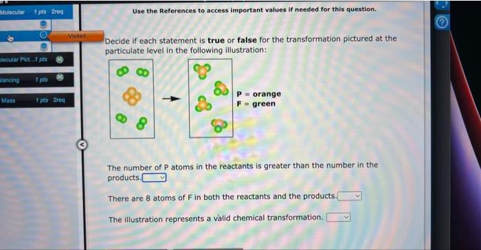 8 The Illustration On The Left Represents A Mixture Of 12 Purple Molecules And F2 Green Molecules If These Were To 2