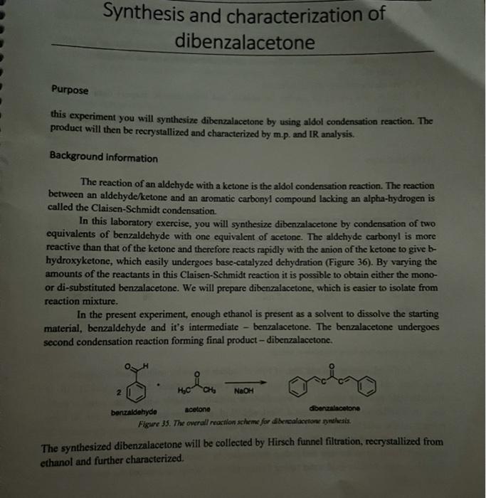 The H Nmr And C Nmr Spectra To Be Annotatetd Are For Dibenzalacetone 3