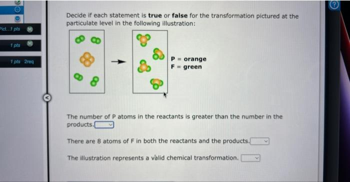 Pict 1 Pts Mo 1 Pts 1 Pts 2req Decide If Each Statement Is True Or False For The Transformation Pictured At The Part 1