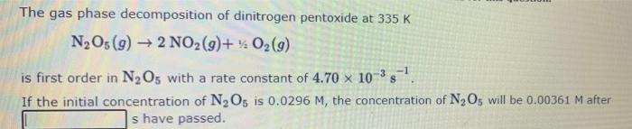 The Decomposition Of Hydrogen Peroxide In Dilute Sodium Hydroxide At 20 C H Oz Aq H O L O G Is First Order In 2