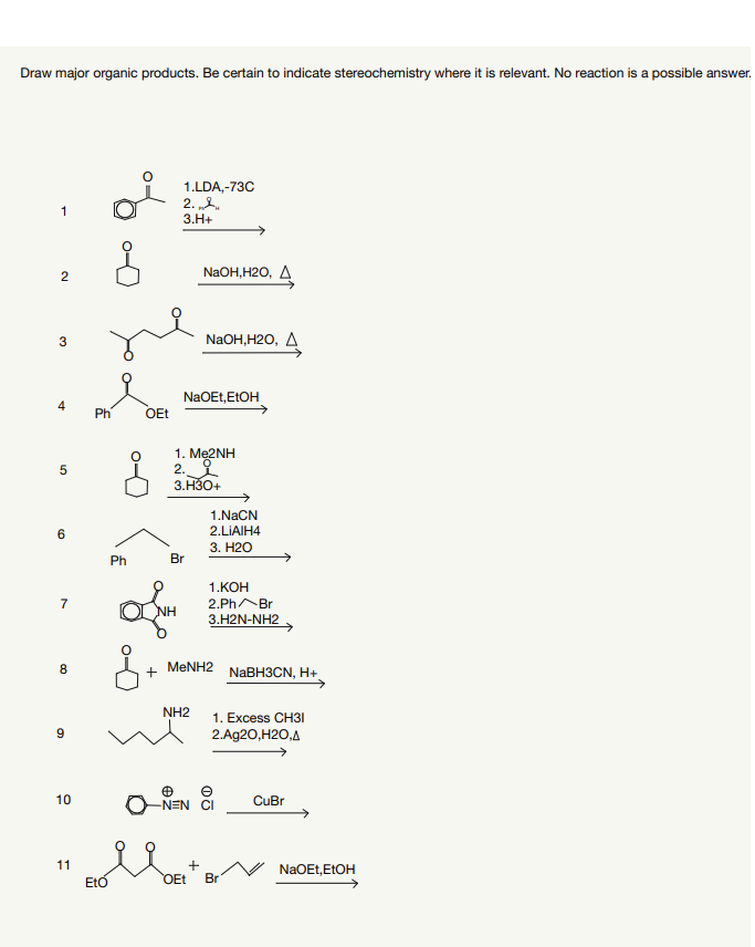 Draw Major Organic Products Be Certain To Indicate Stereochemistry Where It Is Relevant No Reaction Is A Possible Answ 1