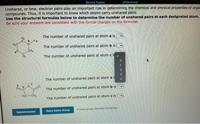 Review Topics References Unshared Or Lone Electron Pairs Play An Important Role In Determining The Chemical And Ph 1