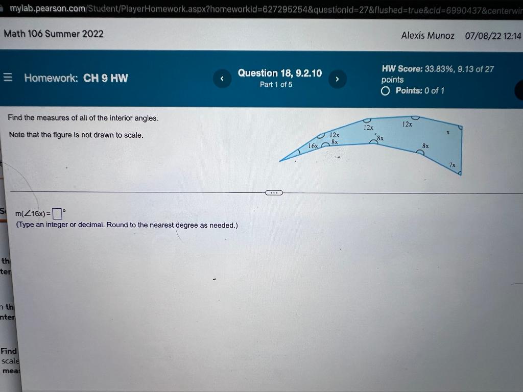 Mylab Pearson Com Student Playerhomework Aspx Homeworkld 627295254 Questionid 27 Flushed True Cid 6990437 Centerwir Math 1
