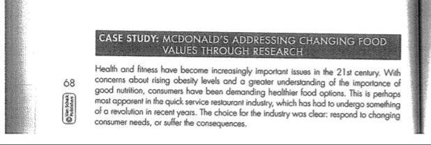 68 Case Study Mcdonald S Addressing Changing Food Values Through Research Health And Fitness Have Become Increasingly I 1