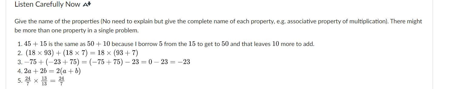 Listen Carefully Now A Give The Name Of The Properties No Need To Explain But Give The Complete Name Of Each Property 1