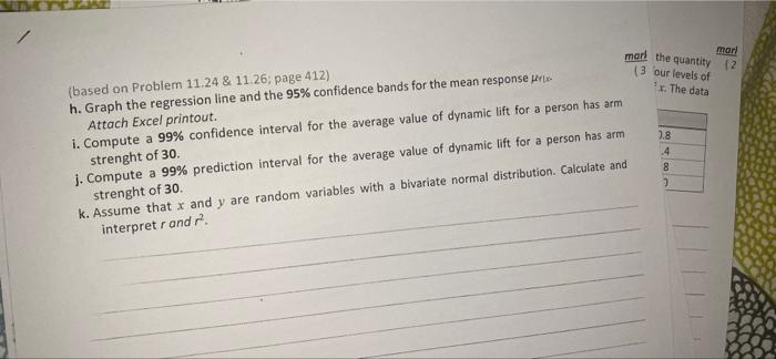 Q6 1 Based On Problem 11 1 Page 398 A Study Was Conducted To Determine If Certain Static Arm Strength Measures Have 4