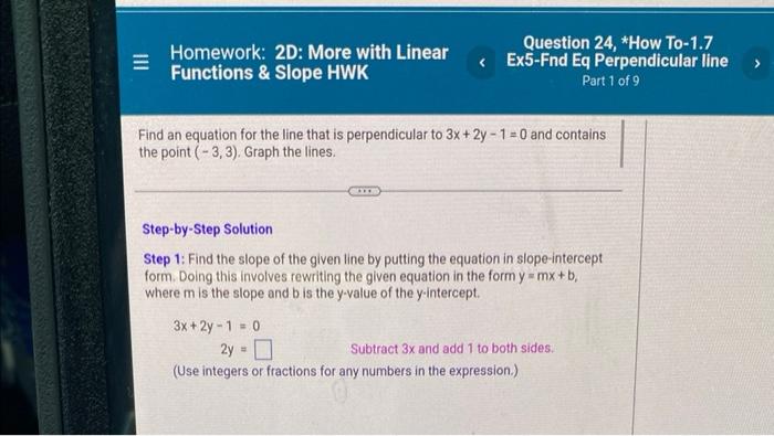 Mat 150 College Algebra 4222 19z3 Homework 2d More With Linear Functions Slope Hwk Find An Equation For The Line 2