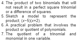 4 The Product Of Two Binomials That Will Not Result In A Perfect Square Trinomial Or A Difference Of Squares 5 Sketch 1