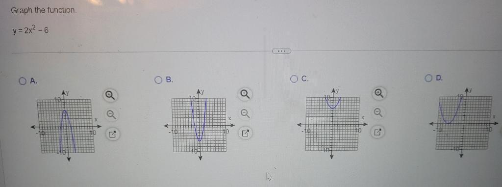 Graph The Function Y 2x 6 O A Ay E B Oc Q Q D A 1