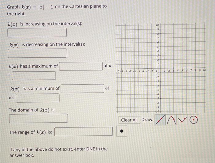 Graph K X X 1 On The Cartesian Plane To The Right K X Is Increasing On The Interval S K Is Decreasing On The I 1