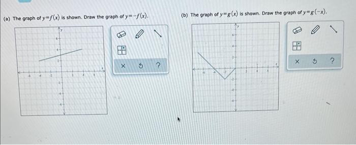 A The Graph Of Y F X Is Shown Draw The Graph Of Y F X X G B The Graph Of Yg X Is Shown Draw The Graph Of Y G 1