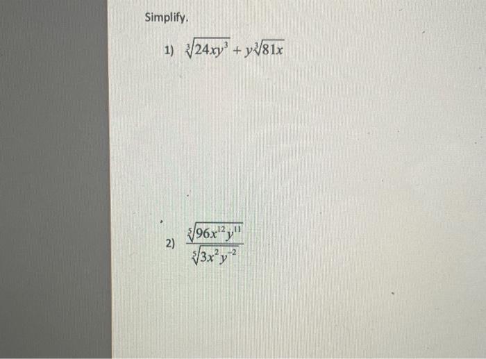 Simplify 1 24xy Y2 81x 2 96x 2 3x Y 1